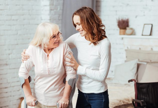 old woman and woman